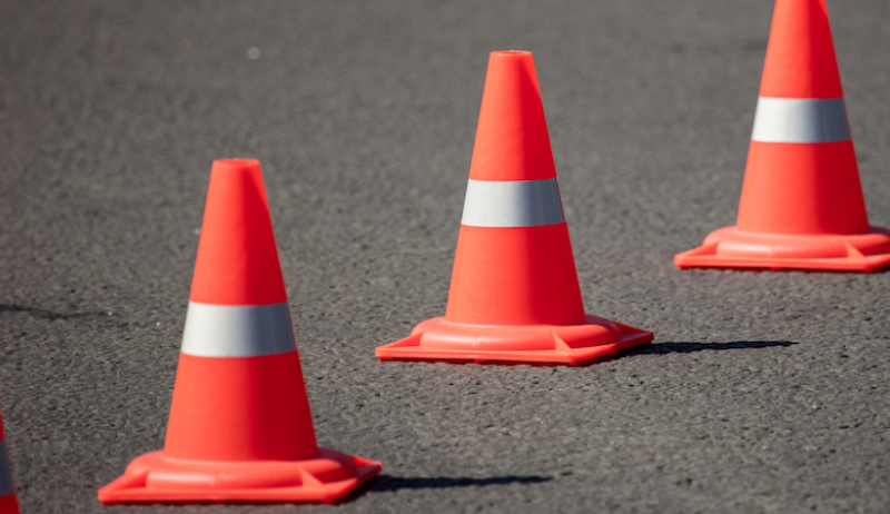 A stock image of pylons.