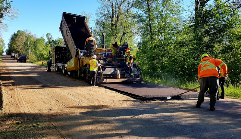 Road work in Tay Township