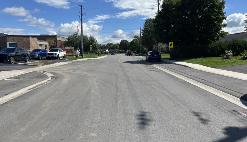 a freshly paved road