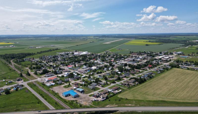 Overhead view of the town of armstrong
