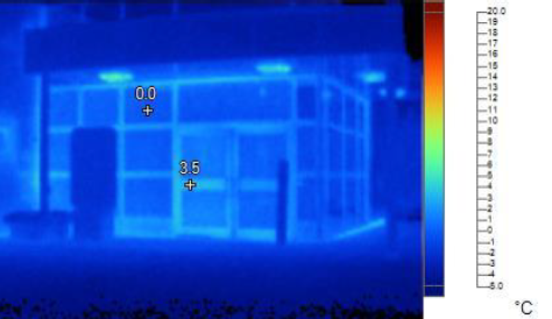 Thermal image of a building