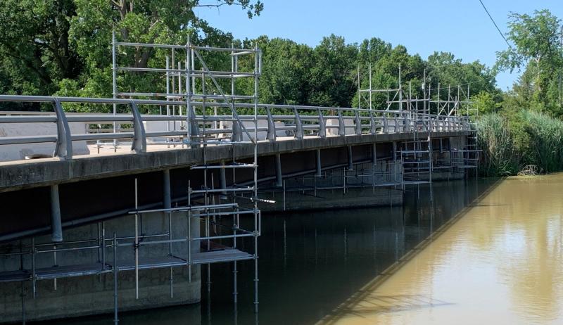 A bridge over a river