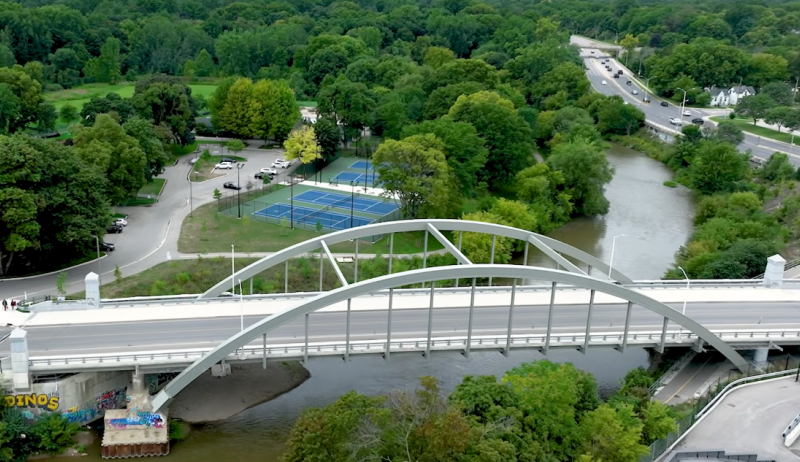 Victoria bridge from above
