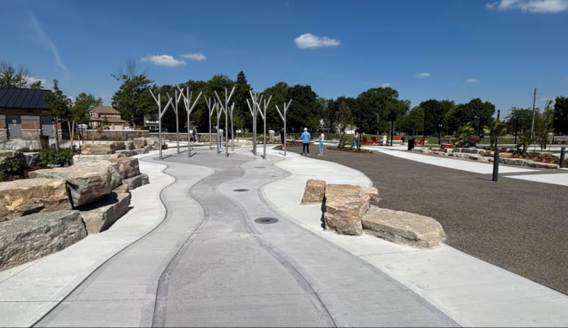 A new water feature at a park